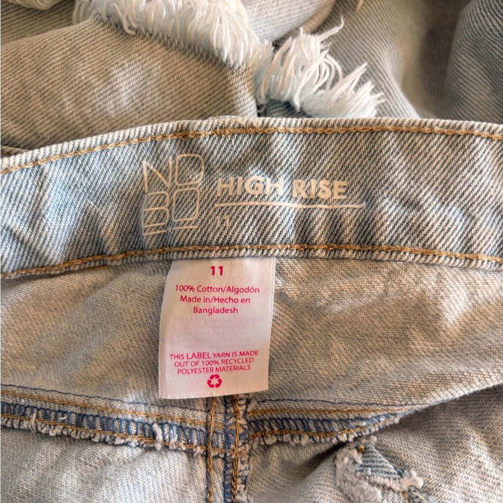 NOBO Faded Blue Ripped Jean Shorts - Picture 2 of 3